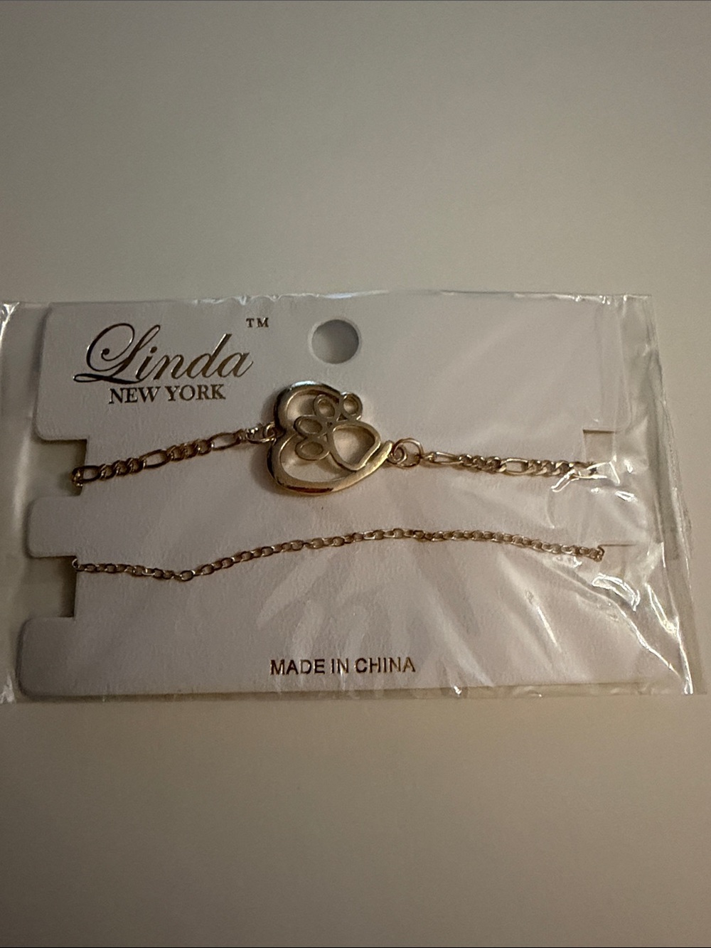 Gold Heart & Paw Charm Bracelet